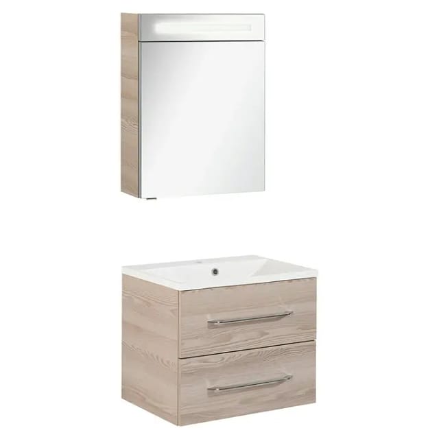 FACKELMANN Waschplatz-Set »B.CLEVER«, 60cm SPS Alaska Esche - braun