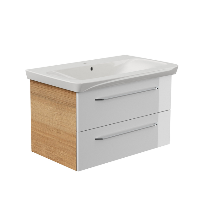 FACKELMANN Waschplatz-Set »MILANO«, 90cm Asteiche/Weiß - braun