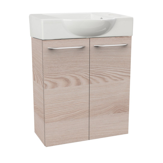 FACKELMANN Waschplatz-Set »SBC Gäste Bad«, 55cm rechts Alaska Esche - braun
