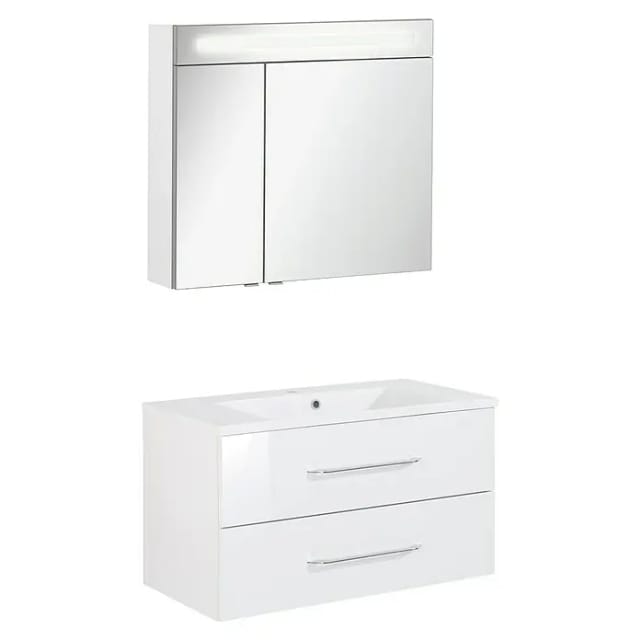 FACKELMANN Waschplatz-Set »B.CLEVER«, 90cm SPS Weiß - weiss