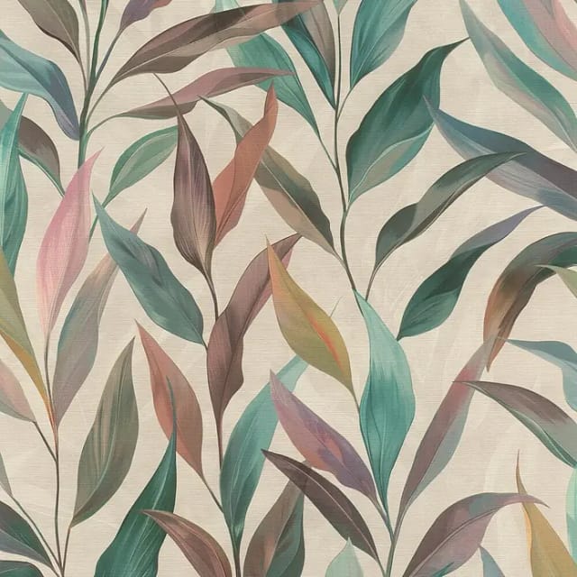 Rasch Vliestapete »Fiesta«, 6x 0,53 m (LxB), selbstklebend, modernes Blattmuster, blau/grün - beige