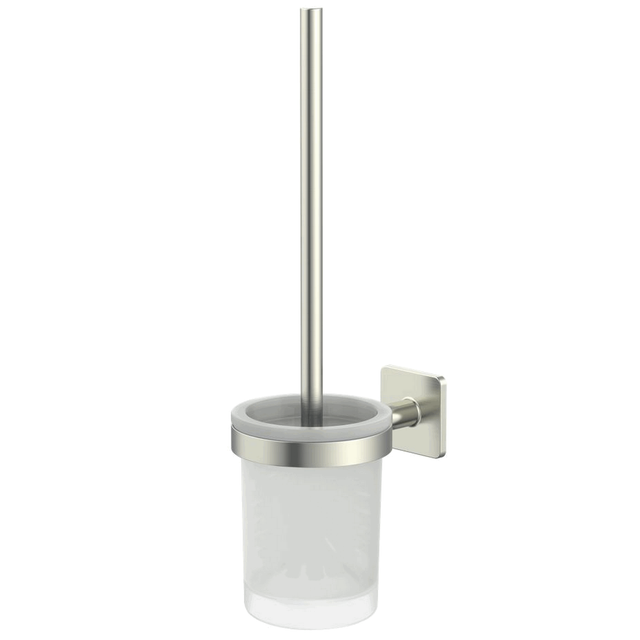 LENZ Toilettenbürstenhalter »VENT«, Nickel-matt, Montageart: Kleben oder Bohren - silberfarben