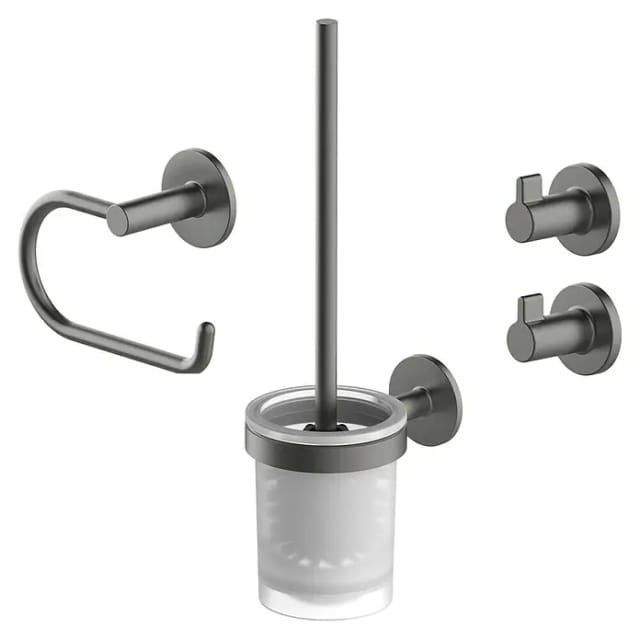 LENZ Bad-Accessoire-Set »SIVO«, Graphit, Montageart: Kleben oder Bohren - grau