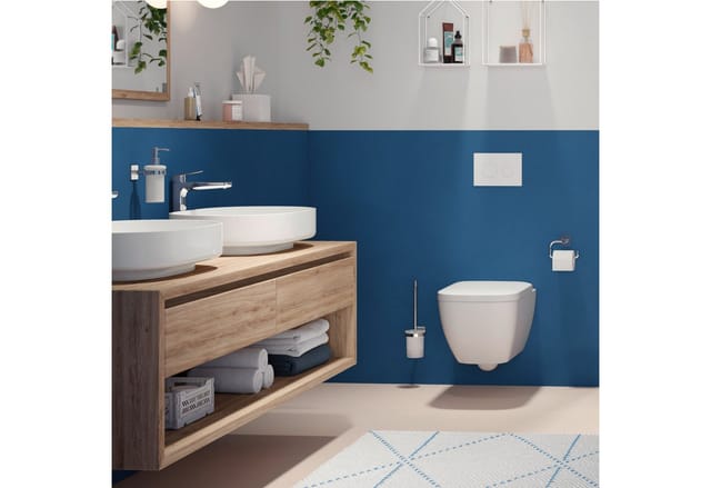 LENZ Toilettenpapierhalter »VARO«, Chrom, Montageart: Kleben oder Bohren - silberfarben