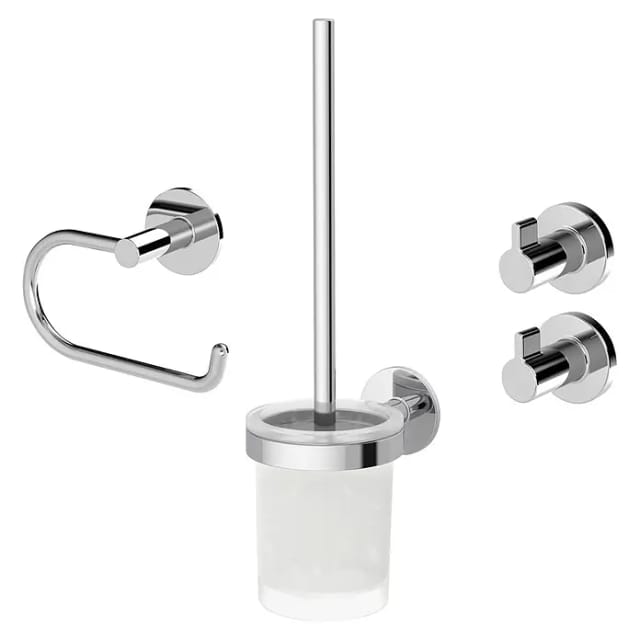 LENZ Bad-Accessoire-Set »VIDA«, Chrom, Montageart: Kleben oder Bohren - silberfarben