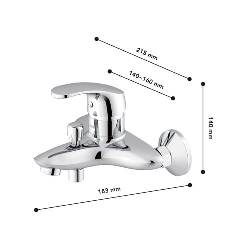 LENZ Wannenarmatur »LIANA«, 1/2", Messing, chromfarben - silberfarben