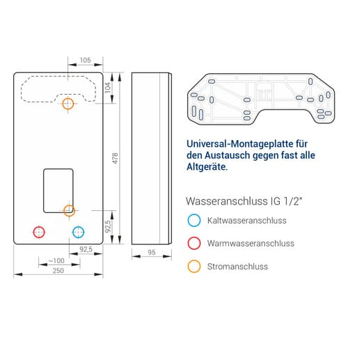 KOSPEL Durchlauferhitzer »PPE4-L-27«, BxHxT: 25 x 47,8 x 9,9 cm, 27 kW - weiss