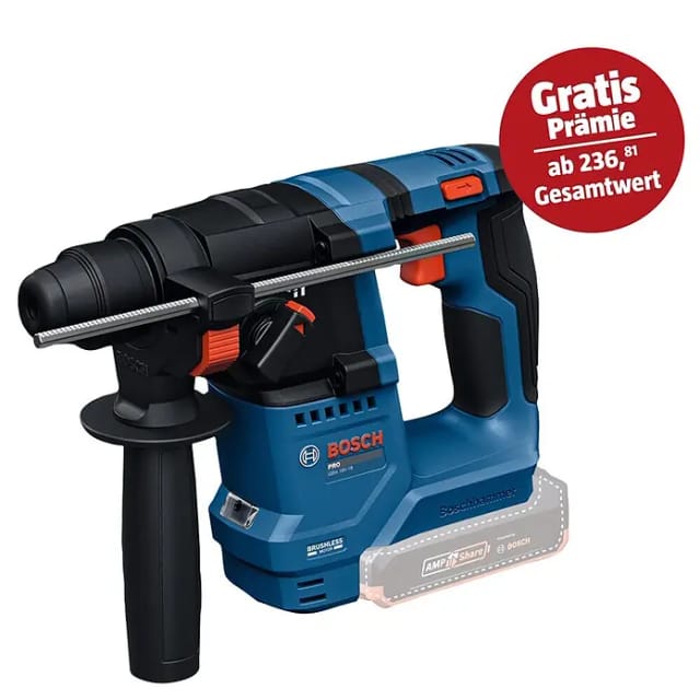 BOSCH PROFESSIONAL Akku-Bohrhammer »GBH 18V-18 (solo) Professional«, 18 V, ohne Akku und Ladegerät - blau