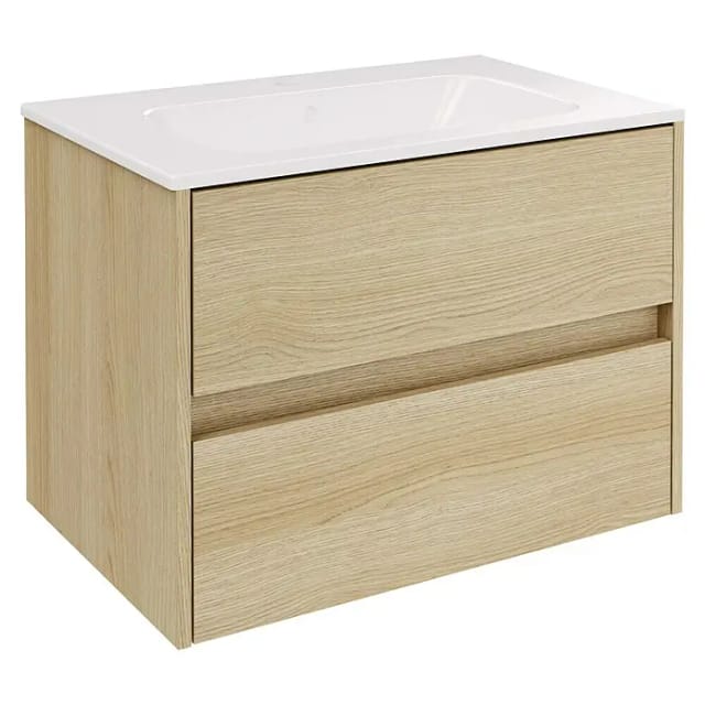 FACKELMANN Waschplatz-Set »Compact Line«, BxHxT: 710 x 515 x 465 mm, Lindberg-Eiche - braun