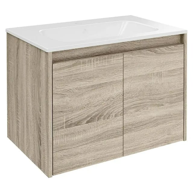 FACKELMANN Waschplatz-Set »Compact Line«, BxHxT: 710 x 515 x 465 mm, Sonoma-Eiche - braun