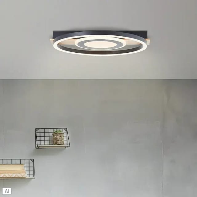 BRILLIANT LED-Deckenleuchte »Maureen«, 21W, 2310lm, 3000K, Metall/Holz/Kunststoff, schwarz/holzfarben - beige