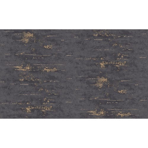 Grandeco Vliestapete, 10,05x0,53m, Beton schwarz mit Kupfer