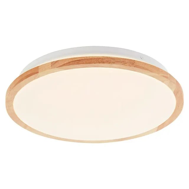 BRILLIANT LED-Deckenleuchte »Bario«, 18W, 2000lm, 3000K, Metall/Holz/Kunststoff, weiß/holzfarben - weiss