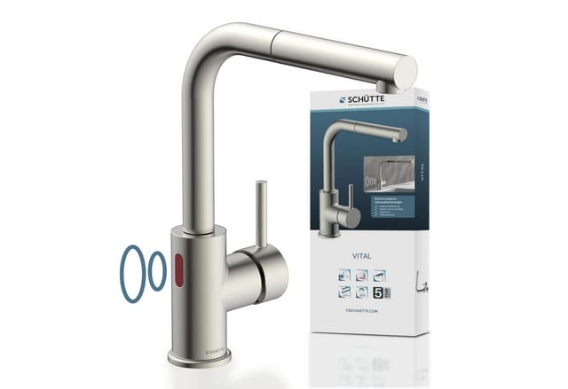 SCHÜTTE Spültischarmatur »VITAL«, mit Sensor, Edelstahloptik - silberfarben