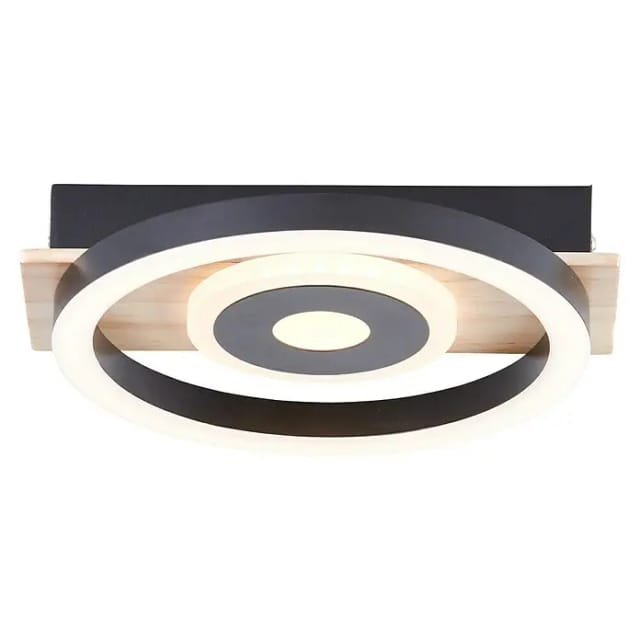BRILLIANT LED-Deckenleuchte »Maureen«, 9W, 990lm, 3000K, Metall/Holz/Kunststoff, schwarz/holzfarben - beige