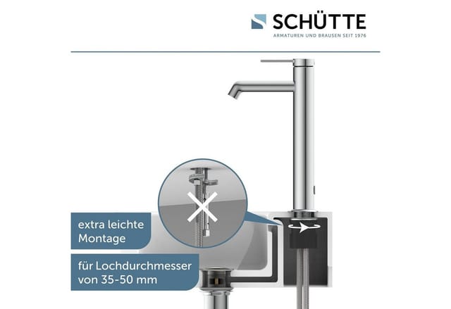 SCHÜTTE Waschtischarmatur »LOS ANGELES«, Chrom, für Aufsatzwaschbecken - silberfarben