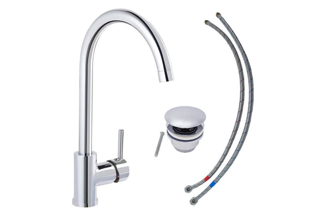 SCHÖNER WOHNEN KOLLEKTION Waschtischarmatur »Cantis«, BxHxL: 23 x 36,3 x 12,5 cm, Metall, chrom - silberfarben