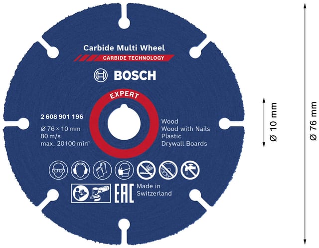 BOSCH Trennscheibe »EXPERT Multi «, 76 x 10 mm - bunt
