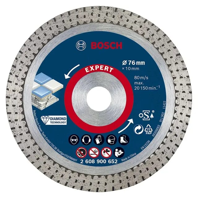BOSCH Diamanttrennscheibe »EXPERT HardCeramic«, Ø 76 mm - blau