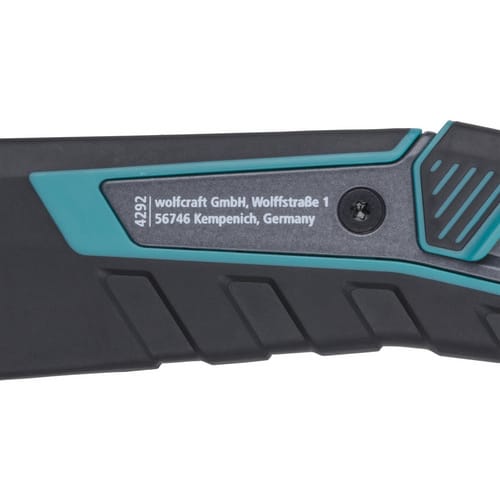 WOLFCRAFT Abbrechklingen-Messer, Trapezklingen-Messer PRO SAFETY mit Köcher - schwarz