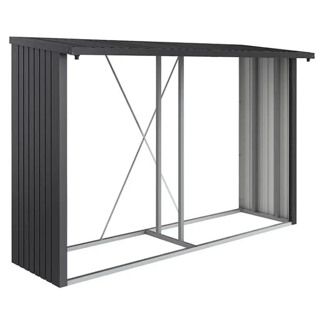 BIOHORT Kaminholzlager »Woodstock«, BxHxL: 300,7 x 199 x 102 cm, dunkelgrau-metallic
