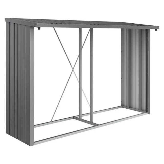 BIOHORT Kaminholzlager »Woodstock«, BxHxL: 300,7 x 199 x 102 cm, quarzgrau-metallic