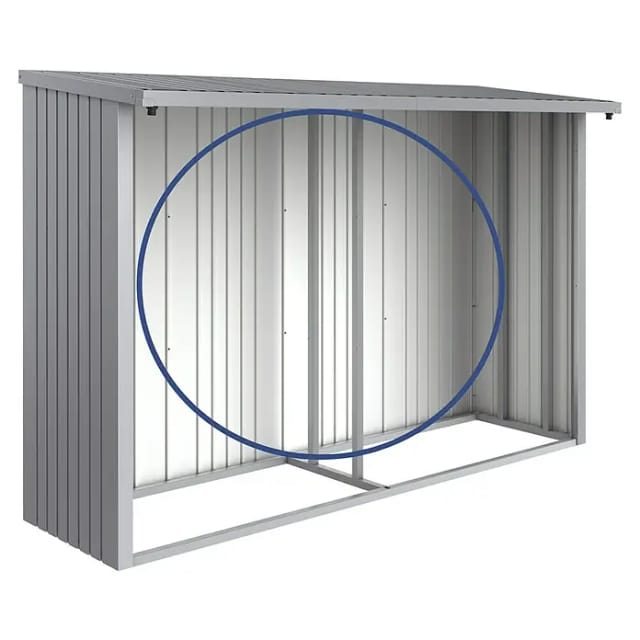 BIOHORT Rückwand, BxHxT: 288,6 x 196,5 x 1,1 cm, für WoodStock, Gr. 300, silber-metallic - grau