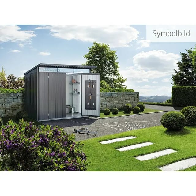 BIOHORT Gerätehaus »AvantGarde Eco«, BxHxT: 180 x 222 x 380 cm (Außenmaß), Gr. A4, dunkelgrau-metallic,