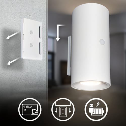 BRILONER Leuchte, LED Wandleuchte, 2 W, weiß matt - weiss