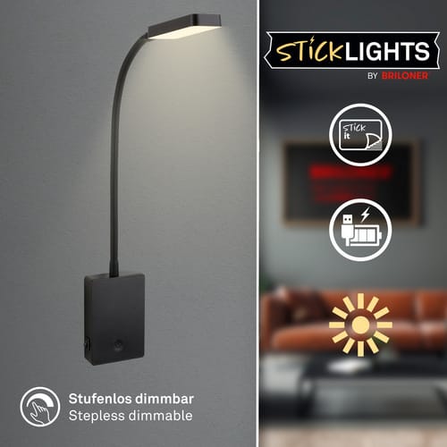 BRILONER Leuchte, LED Leseleuchte, 2 W, matt-schwarz