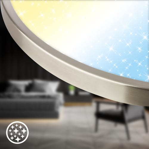 BRILONER Leuchte, LED Deckenleuchte, 22 W, matt-nickel - grau