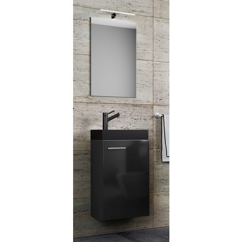 VCM Waschplatz-Set »Slito«, BxHxT: 41 x 130 x 22 cm - schwarz