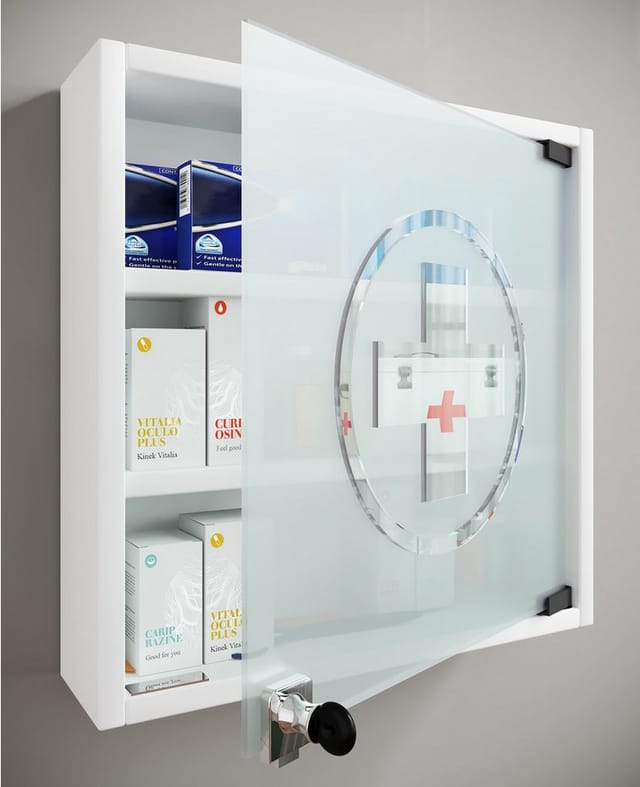VCM Medizinschrank »Hustila S«, BxHxT: 32 x 40 x 10 cm - weiss