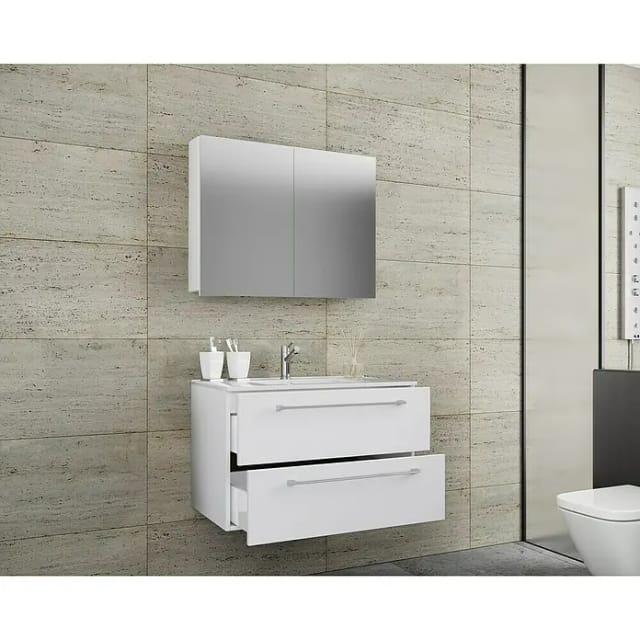 VCM Waschplatz-Set »Badinos«, 3-tlg., 80 cm, weiß - weiss