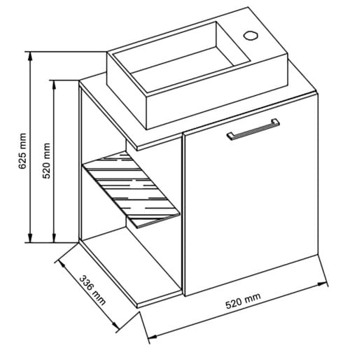 VCM Gäste-Waschplätze »Hausa«, BxHxT: 52 x 63 x 34 cm - braun