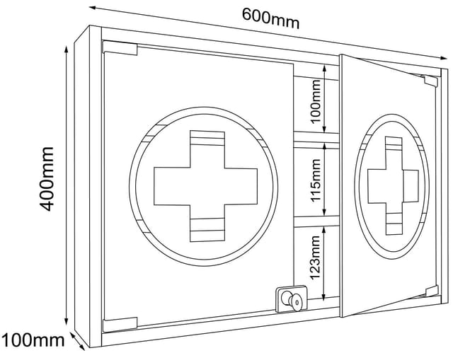 VCM Medizinschrank »Hustila M«, BxHxT: 60 x 40 x 10 cm - weiss