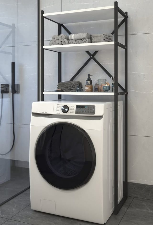 VCM Waschmaschinenschrank »Insasi«, BxHxT: 66 x 160 x 34 cm - weiss