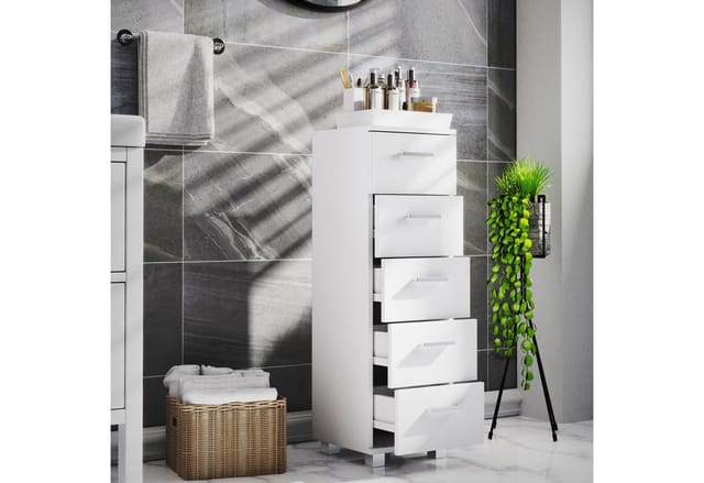 VCM Schubladenschrank »Zalo M«, BxHxT: 30 x 94 x 30 cm - weiss