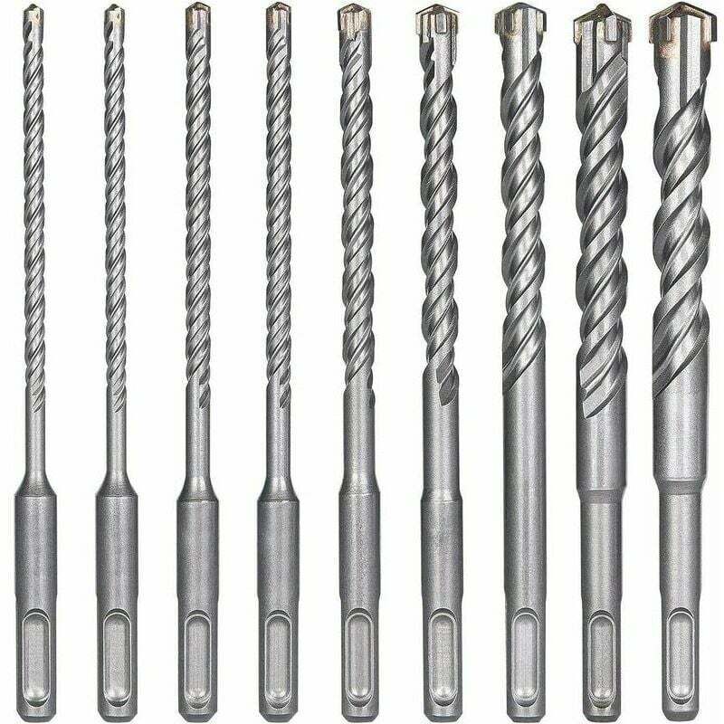 Betonbohrer, 9 Stück (5 Mm X 16 X 160 Mm), Elektrischer Schlagbohrer Für Schlagbohrmaschinen, Kreuzbohrer Für Ziegel, Stein, Naturstein, Metall