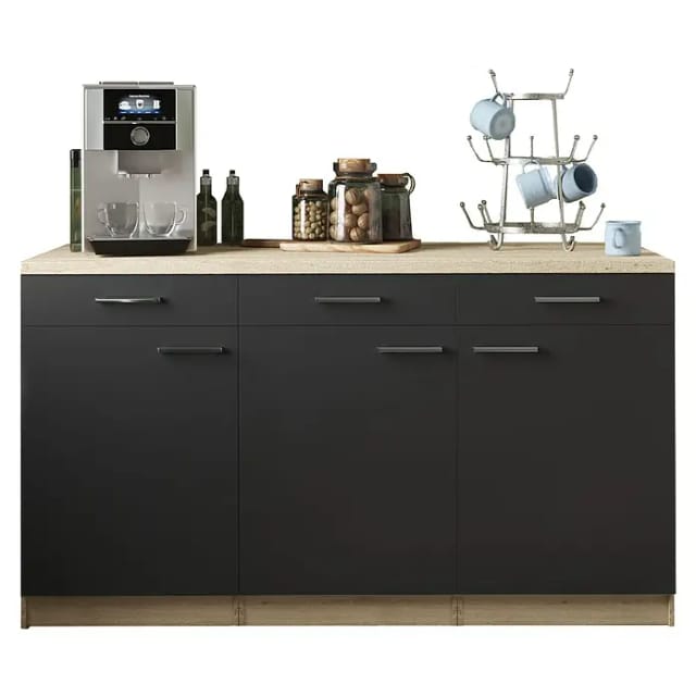 RESPEKTA Küchenzeile »Merle«, BxHxT: 150 x 85 x 85 cm, schwarz