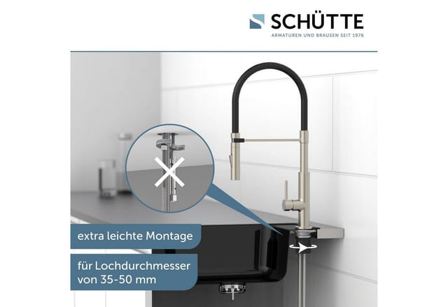 SCHÜTTE Spültischarmatur »DESIGN«, Edelstahloptik - silberfarben