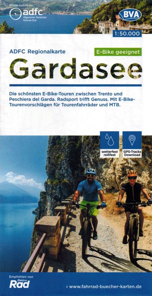 Gardasee 1:50.000. Wasserfeste Radkarte. Ausgabe 2023. Adfc
