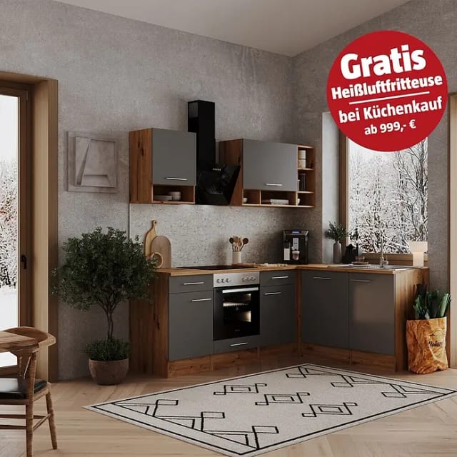 RESPEKTA Küchenblock »Hilde«, HxBxT: 205 x 220 x 172 cm - grau