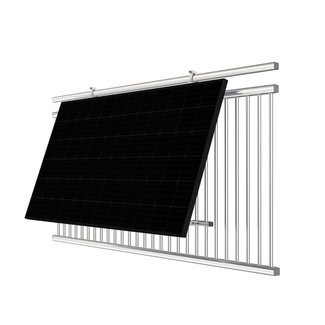 VALE Solarmodul-Halterung, für Geländer (eckig), für 2 Module, Aluminium, silberfarben