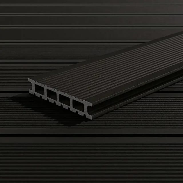 WPC-Terrassendielen, 300 x 14,5 x 0,26 cm, WPC, grau