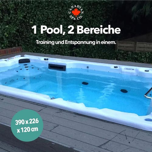 Canadian Spa Whirlpool, Whirlpool St. Lawrence 4m Sport Swim Spa weiss, braun