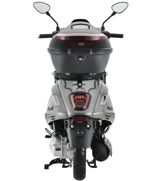 ALPHA MOTORS Motorroller »Napoli«, 125 ccm, 85 km/h, EURO 5+, silber-schwarz, inkl. Topcase