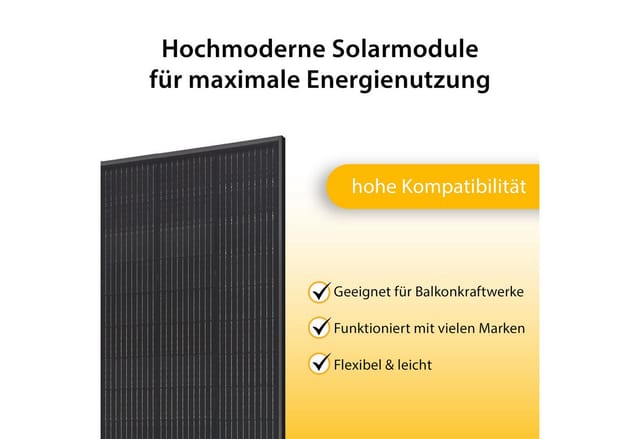 VALE Solarmodul_Einsteigerset, 2er-Set, Full Black, Bifazial, je 440 Wp - schwarz