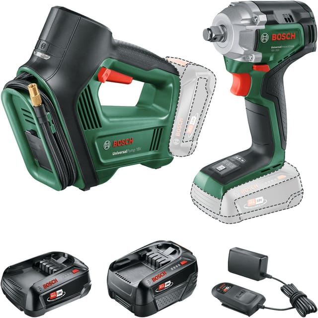BOSCH Akku-Drehschlagschrauber »Universal«, 18V, 2,0 & 4,0Ah Akkus, Ladegerät - gruen
