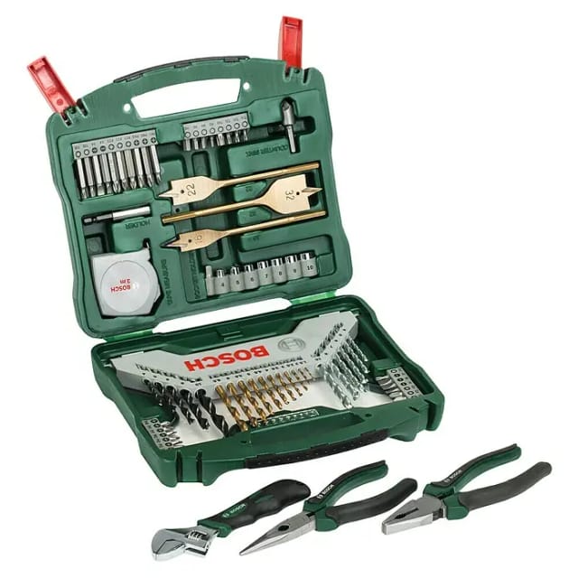 BOSCH Zubeh&ouml;rbox &raquo;X-Line&laquo;, zum Bohren und Schrauben, 70-teilig - gruen